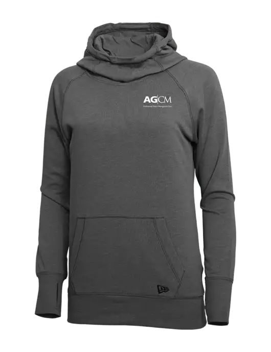 New Era Black Heather Womens Tri-Blend Fleece Pullover Hoodie w/AG|CM Logo