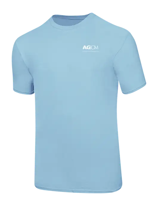 Ring Spun Light Blue 4.5 oz T-Shirt w/AG|CM Logo