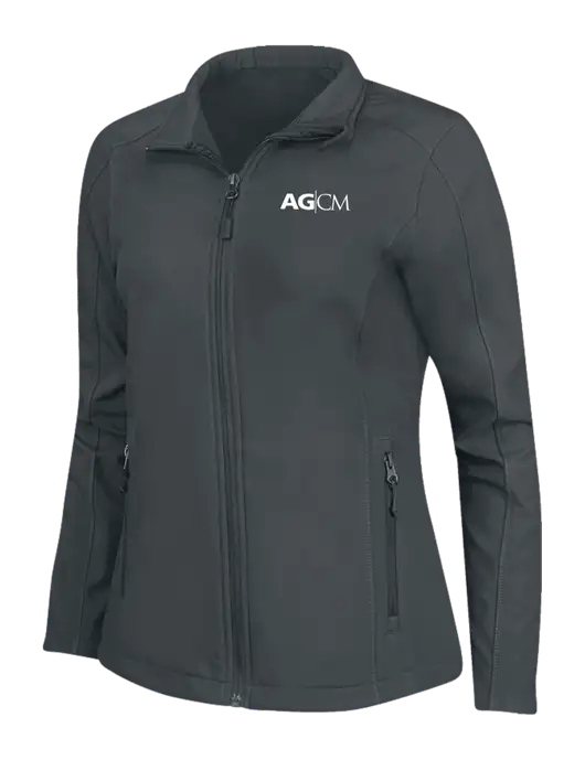 Charcoal Grey Womens Core Soft Shell Jacket w/AG|CM Logo