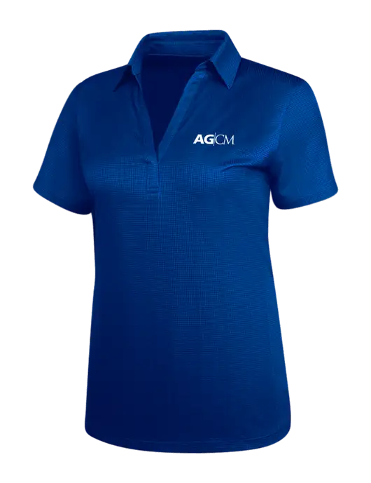 Dark Royal Blue Womens Performance Fine Jacquard Polo w/AG|CM Logo