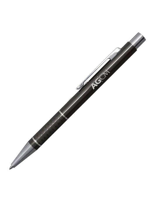 St George Gunmetal Pen - Blue Ink w/AG|CM Logo