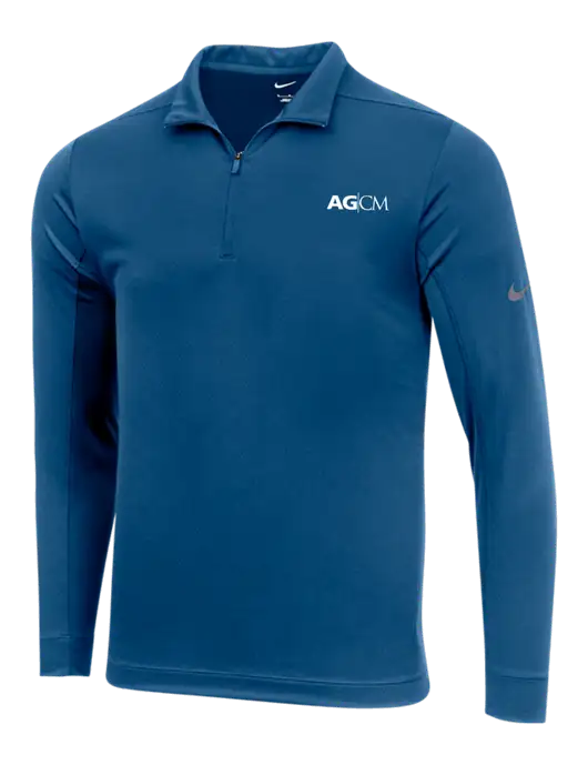 NIKE Dark Royal Dry 1/2 Zip Cover-Up w/AG|CM Logo