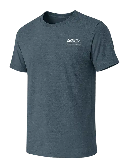 BELLA+CANVAS Heather Slate Blue CVC Short Sleeve Tee w/AG|CM Logo