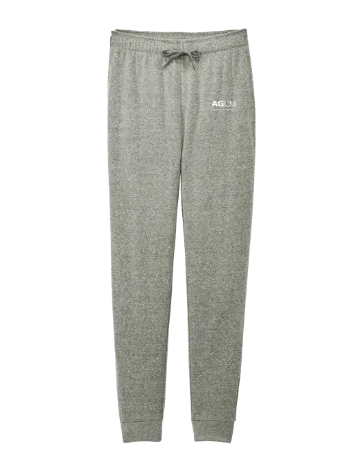 District Womens Dark Medium Grey Mid-Rise Fleece Jogger w/AG|CM Logo