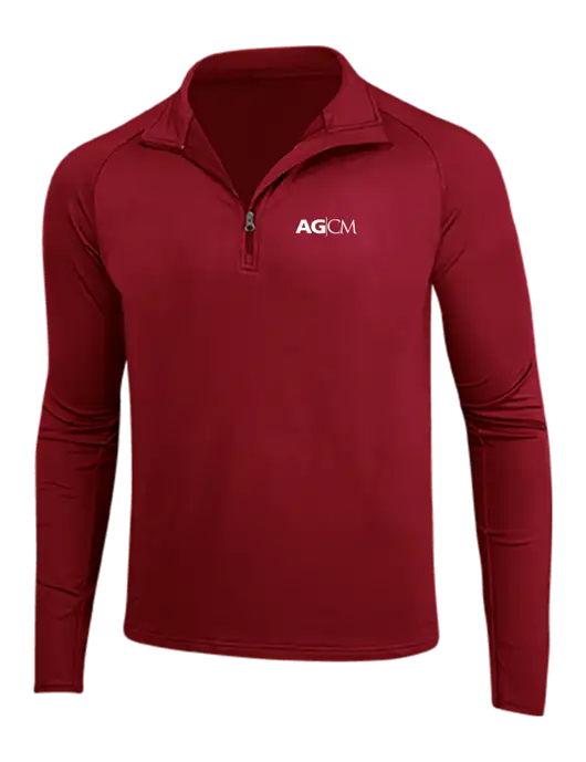 Red Sport Wick Stretch 1/4 Zip Pullover w/AG|CM Logo