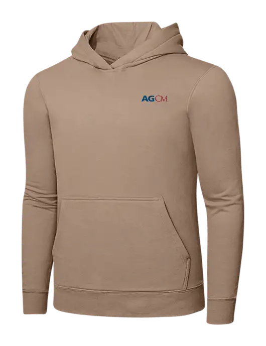 Sand 7.8. oz Ring Spun Hooded Sweatshirt w/AG|CM Logo