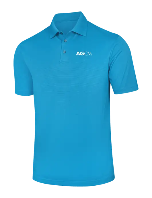 Carolina Blue Performance Fine Jacquard Polo w/AG|CM Logo