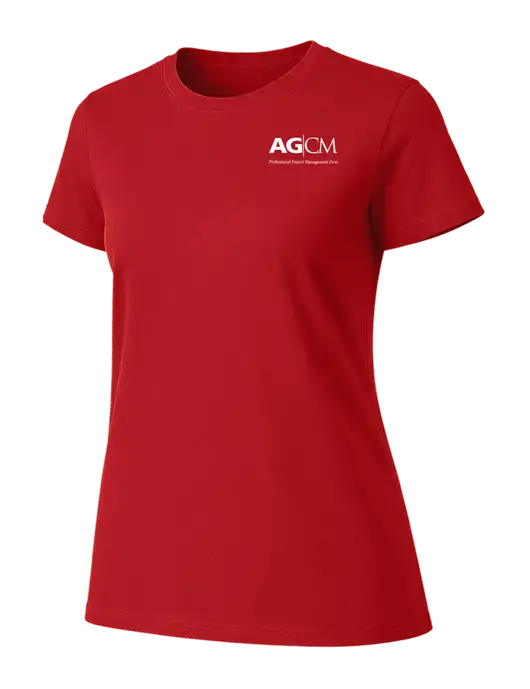 Womens Ring Spun Bright Red 4.5 oz T-Shirt w/AG|CM Logo