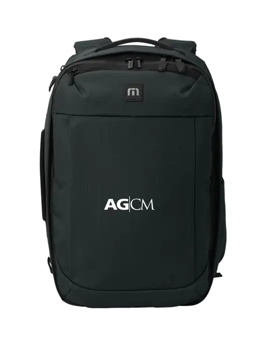 TravisMathew Black Convertible Backpack w/AG|CM Logo