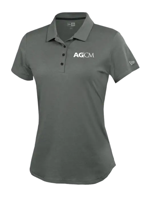 New Era Womens Power Dark Grey Heather Polo w/AG|CM Logo