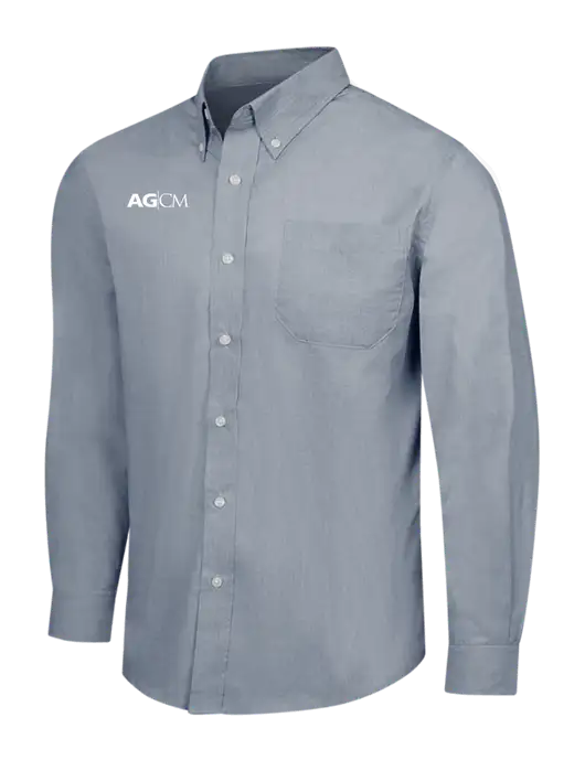 Navy Frost Crosshatch Easy Care Shirt w/AG|CM Logo
