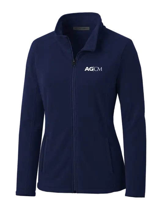 Navy Womens Microfleece Jacket w/AG|CM Logo