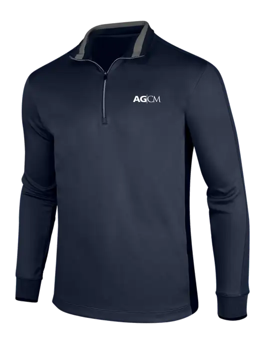 NIKE Midnight Navy Heather/Midnight Navy Dry-Fit 1/2 Zip Cover-Up w/AG|CM Logo