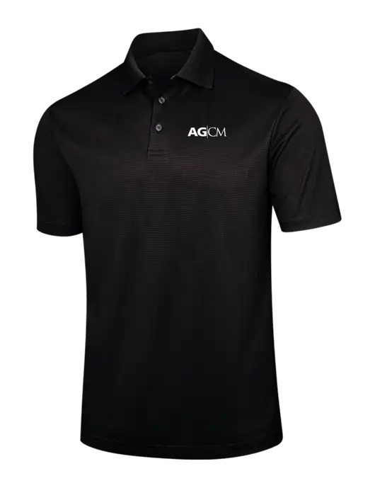 Black Performance Fine Jacquard Polo w/AG|CM Logo