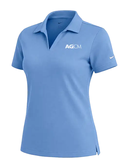 NIKE Carolina Blue Womens Dri-Fit Micro Pique Polo w/AG|CM Logo