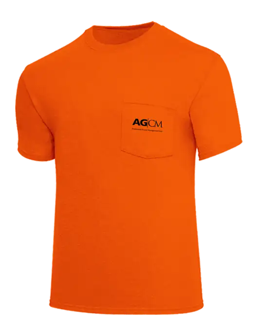Core Blend Safety Orange Pocket T-Shirt w/AG|CM Logo