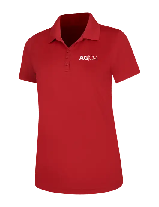 Red Womens Dry Zone UV Mesh Polo w/AG|CM Logo