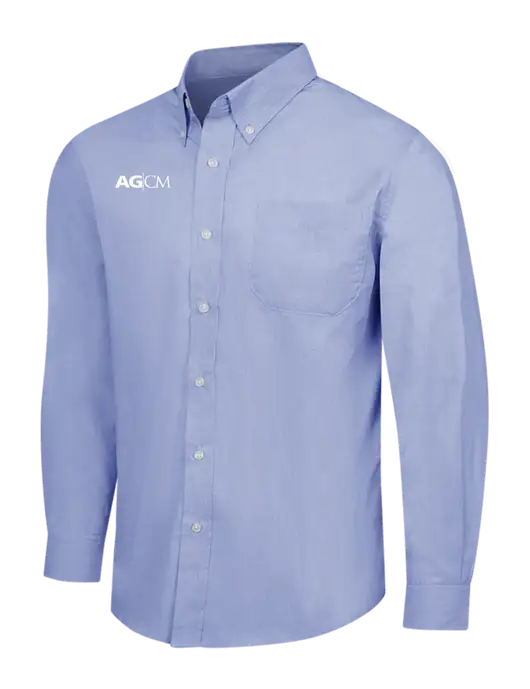 Light Slate Blue Crosshatch Easy Care Shirt w/AG|CM Logo