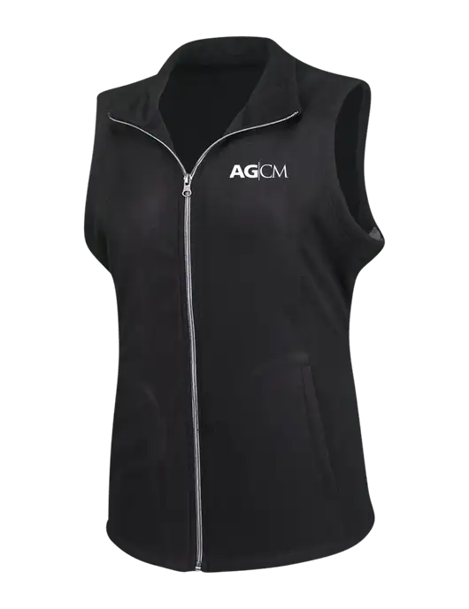 Black Womens Microfleece Vest w/AG|CM Logo