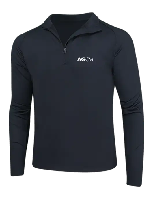 Black Sport Wick Stretch 1/4 Zip Pullover w/AG|CM Logo