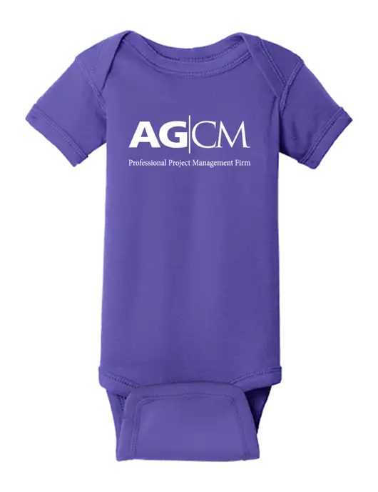 Rabbit Skins Purple Infant Short Sleeve Baby Rib Bodysuit w/AG|CM Logo
