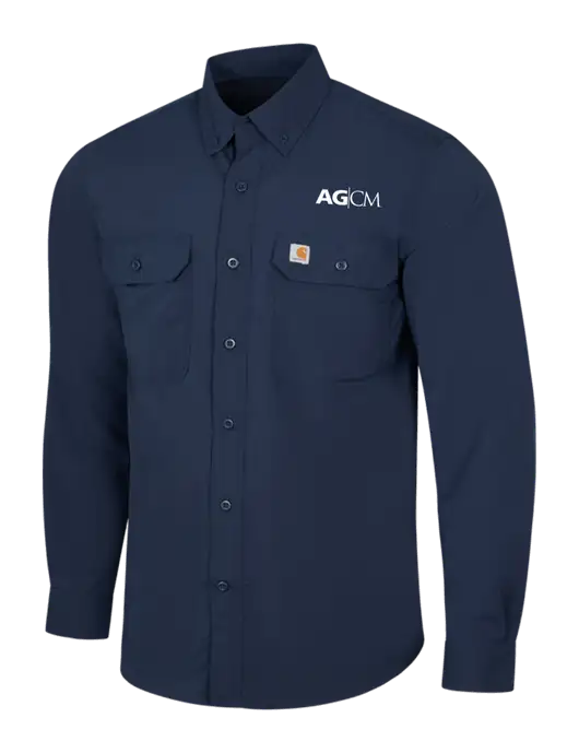Carhartt Force Navy Long Sleeve Shirt w/AG|CM Logo