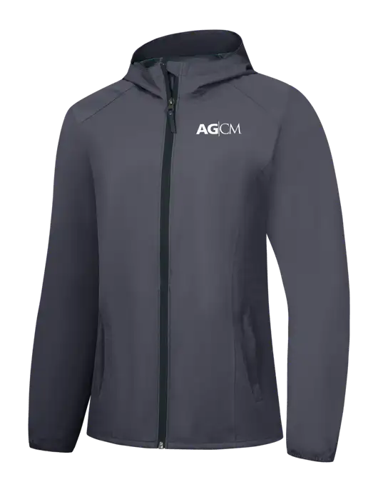Womens Dark Grey Essential Rain Jacket w/AG|CM Logo