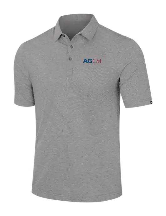 TravisMathew Light Grey Heather Sunnyvale Polo w/AG|CM Logo