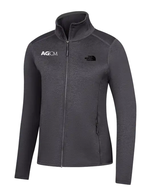 The North Face Womens Dark Grey Heather Skyline Full-Zip Fleece Jacket w/AG|CM Logo