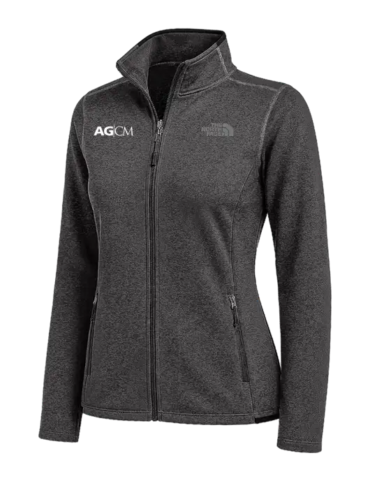 The North Face Womens Dark Grey Heather Skyline Full-Zip Fleece Jacket w/AG|CM Logo
