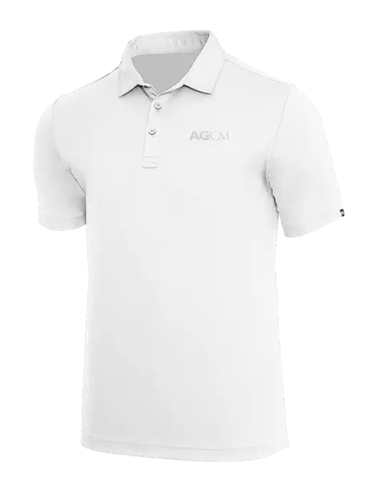 TravisMathew White Coto Performance Polo w/AG|CM Logo