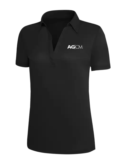Black Silk Touch Womens Performance Polo w/AG|CM Logo