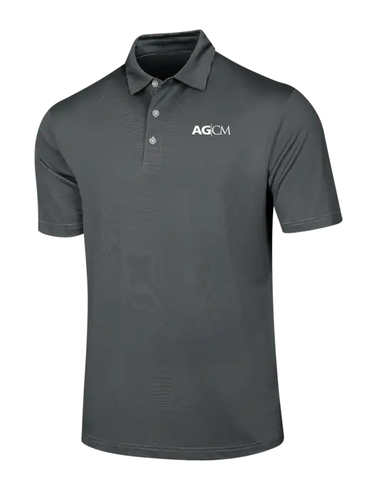 Callaway Black Fine Line Stripe Polo w/AG|CM Logo