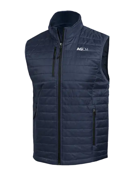 Packable Navy Puffy Vest w/AG|CM Logo