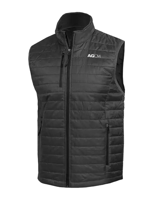 Packable Dark Grey Puffy Vest w/AG|CM Logo