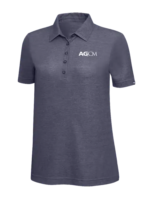 TravisMathew Navy Heather Womens Oceanside Polo w/AG|CM Logo