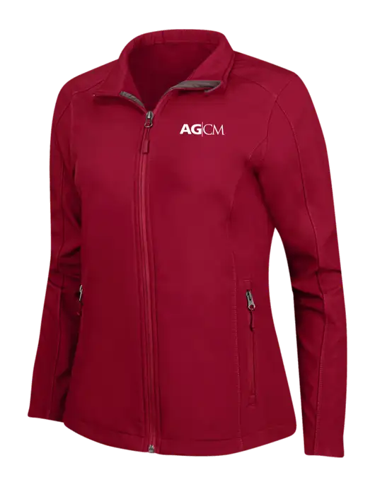 Red Womens Core Soft Shell Jacket w/AG|CM Logo