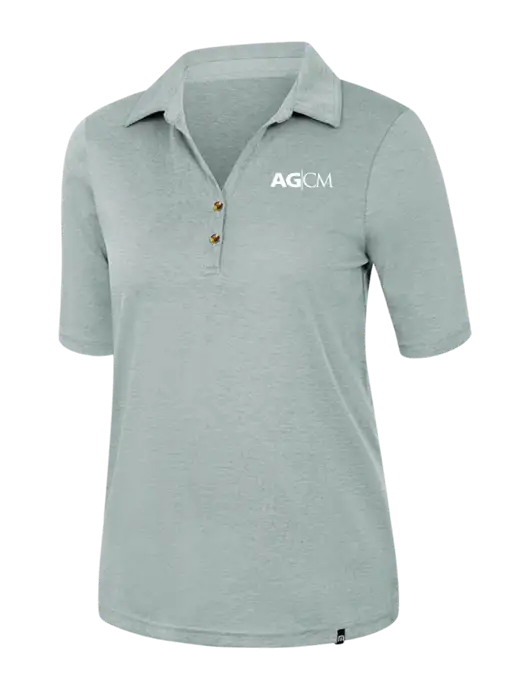 TravisMathew Womens Dark Green Heather Sunsetters Polo w/AG|CM Logo