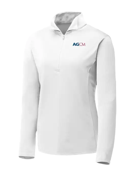 White Womens Posicharge Competitor ¼ Zip Pullover w/AG|CM Logo