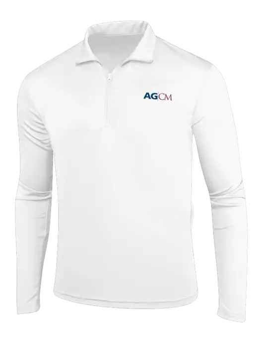 White PosiCharge Competitor 1/4 Zip Pullover w/AG|CM Logo