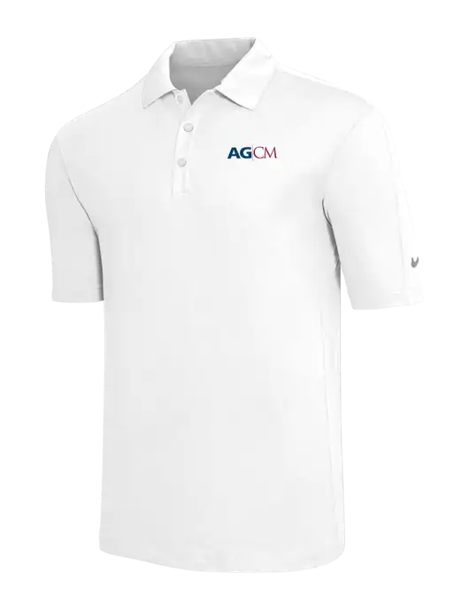 Nike White Tech Sport Dri-FIT Polo w/AG|CM Logo