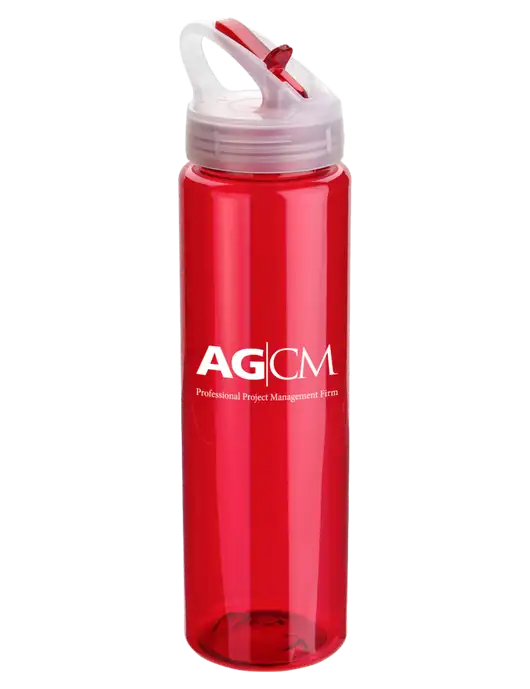 Buddy Red 32 oz PET Bottle with Flip Lid w/AG|CM Logo