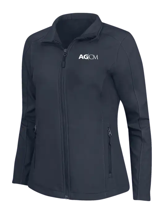 Navy Womens Core Soft Shell Jacket w/AG|CM Logo