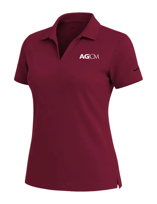 NIKE Cardinal Womens Dri-Fit Micro Pique Polo w/AG|CM Logo