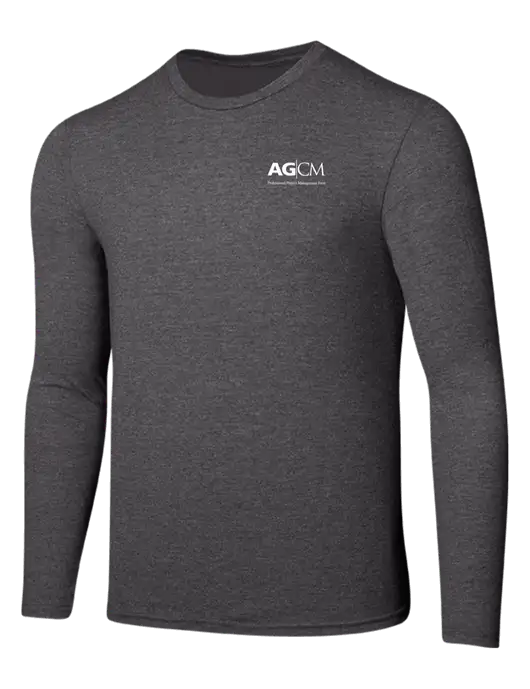 Seriously Soft Heathered Charcoal Long Sleeve T-Shirt w/AG|CM Logo
