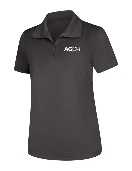 Womens Dark Grey Micropique Sport-Wick Polo w/AG|CM Logo