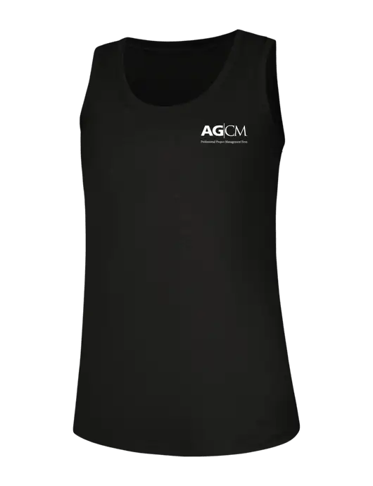 Womens Black Perfect Tri Racerback Tank w/AG|CM Logo