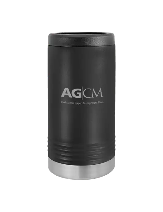 Polar Camel Powder Coated Black Vacuum Insulated Slim Beverage Holder w/AG|CM Logo