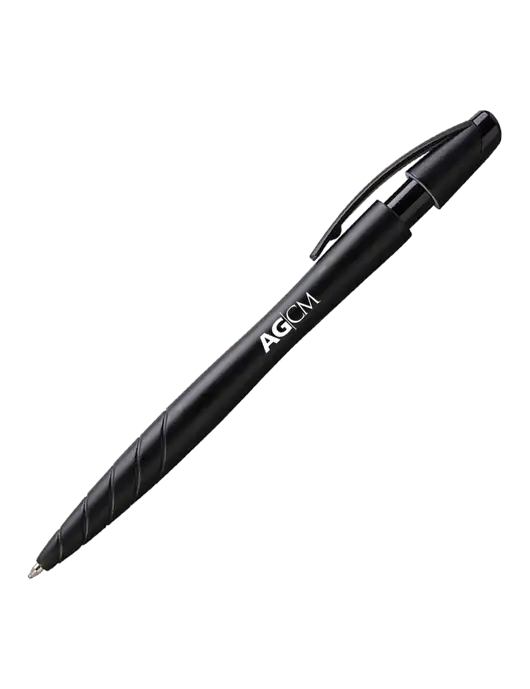 Awali Black Metallic Pen - Black Ink w/AG|CM Logo