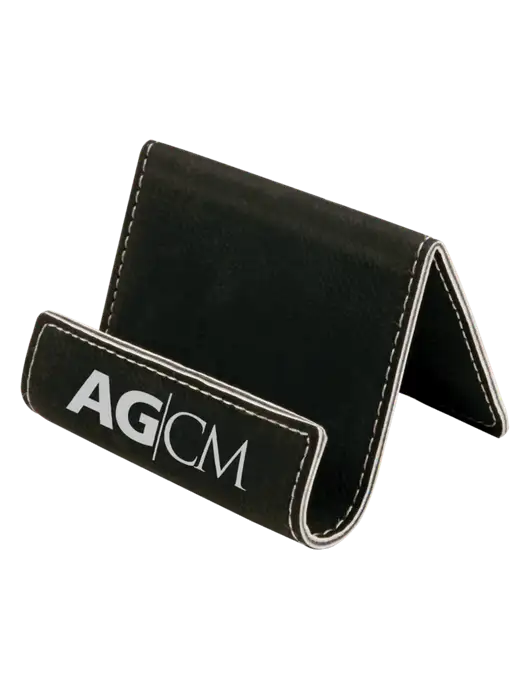 Black Leatherette Card & Phone Holder w/AG|CM Logo